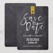 Moderne typografie schoolbord Geen foto Save The Date (Voorkant / Achterkant)