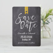 Moderne typografie schoolbord Geen foto Save The Date (Staand voorkant)