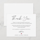 Moderne typografie script babyshower bedankt (Voorkant / Achterkant)