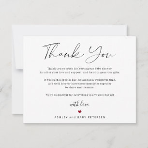 Moderne typografie script babyshower bedankt