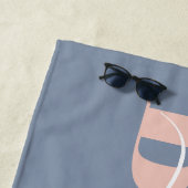 Moderne typografie script blauw roze strand citaat strandlaken (In situ)