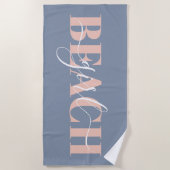 Moderne typografie script blauw roze strand citaat strandlaken (Voorkant)