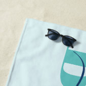 Moderne typografie script blauw turquoise strand c strandlaken (In situ)