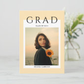 Moderne typografie Script Crème Foto Afstuderen Kaart (Staand voorkant)