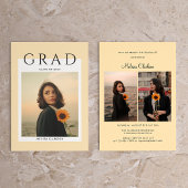 Moderne typografie Script Crème Foto Afstuderen Kaart