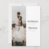 Moderne Typografie Script Foto QR Code Bruiloft Kaart (Achterkant)