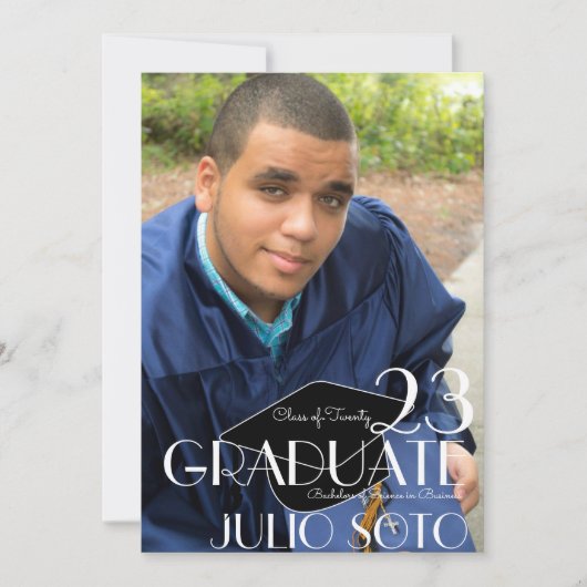 Moderne typografie script foto voor afstuderen kaart (Voorkant)