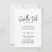 Moderne typografie script QR-code bruiloft Save The Date (Voorkant)