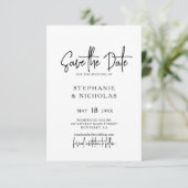 Moderne typografie script QR-code trouwen Save The Date (Staand voorkant)