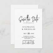 Moderne typografie script QR-code trouwen Save The Date (Voorkant / Achterkant)