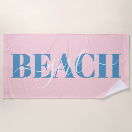 Moderne typografie script roze blauwe strand citaa strandlaken