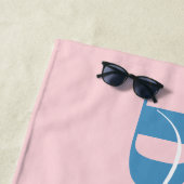Moderne typografie script roze blauwe strand citaa strandlaken (In situ)
