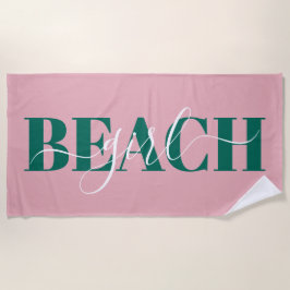 Moderne typografie script roze groene strand citaa strandlaken