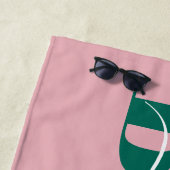 Moderne typografie script roze groene strand citaa strandlaken (In situ)