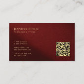 Moderne typografie script sjabloon aangepaste QR-c Visitekaartje (Achterkant)