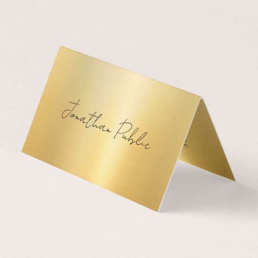 Moderne typografie script sjabloon elegant goud visitekaartje (Voorkant)