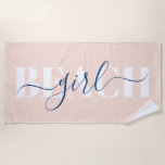 Moderne typografie scriptcitaat strandlaken<br><div class="desc">Moderne typografie script roze white strand quote</div>