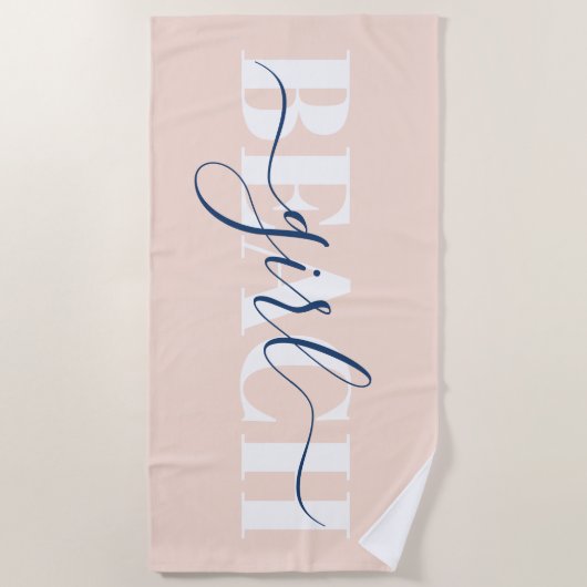 Moderne typografie scriptcitaat strandlaken (Voorkant)