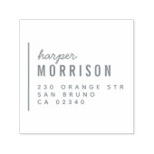 Moderne typografie-scriptnaam en -retouradres zelfinktende stempel (Design)