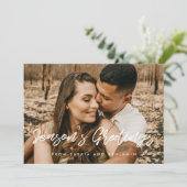 Moderne typografie Seizoensgroeten Foto Feestdagenkaart (Staand voorkant)