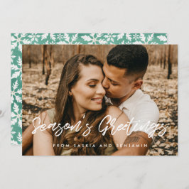 Moderne typografie Seizoensgroeten Foto Feestdagenkaart