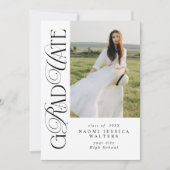 Moderne typografie serif foto elegante afstuderen kaart (Voorkant)