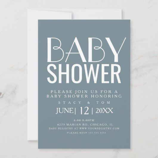 Moderne Typografie Simple Cotton Plant Baby shower Kaart (Voorkant)