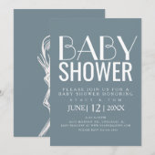 Moderne Typografie Simple Cotton Plant Baby shower Kaart (Voorkant / Achterkant)