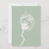 Moderne Typografie Simple Cotton Plant Baby shower Kaart (Achterkant)