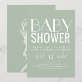Moderne Typografie Simple Cotton Plant Baby shower Kaart (Voorkant / Achterkant)