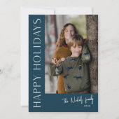 Moderne Typografie Simple Photo Happy Feestdagenkaart (Voorkant)