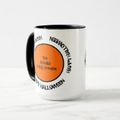 Moderne Typografie Sinaasappel Zwart Happy Hallowe Mok (Voorkant links)