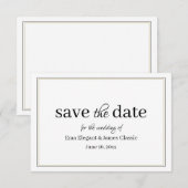 Moderne typografie Sla de datumkaart op RSVP Kaartje (Voorkant / Achterkant)