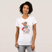 Moderne Typografie Sled Rood Wit Kerstmis Vrouwen T-shirt (Voorkant volledig)