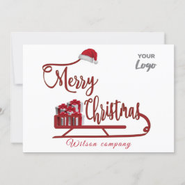 Moderne typografie Sledge Christmas logo Feestdagenkaart