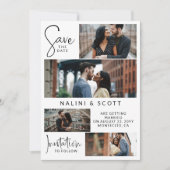 Moderne typografie Snapshots QR-code bruiloft Save The Date (Voorkant)