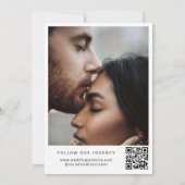 Moderne typografie Snapshots QR-code bruiloft Save The Date (Achterkant)
