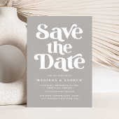 Moderne Typografie Speckled Grijs en Wit Save The Date