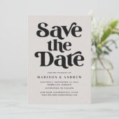 Moderne Typografie Speckled Grijs en Zwart Save The Date (Staand voorkant)