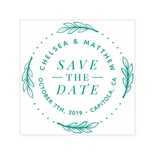 Moderne Typografie & Stijlvolle krans De datum ops Zelfinktende Stempel (Design)