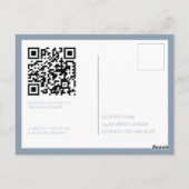 Moderne typografie Stofblauw Bewaar de datum Briefkaart (Achterkant)