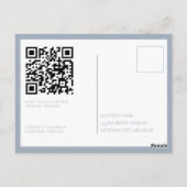 Moderne Typografie Stofblauw Bewaar De Datum Briefkaart (Achterkant)
