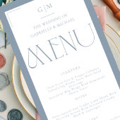 Moderne Typografie Stofblauw Bewaar De Datum Menu