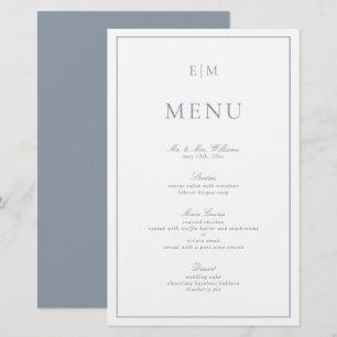 Moderne Typografie Stoffig Blauw Monogram Bruiloft