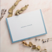 Moderne Typografie Stoffig Blauw Rand Stationery Notitiekaartje