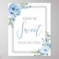 Moderne typografie stoffige blauwe liefde is zoet