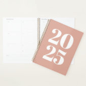 Moderne typografie stoffige roze custom jaar monog planner (Display)
