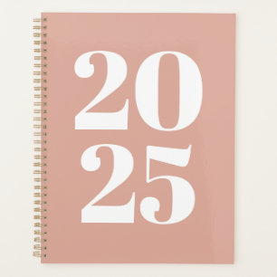 Moderne typografie stoffige roze custom jaar monog planner