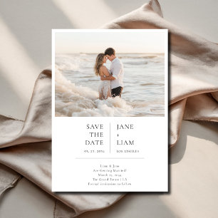 Moderne Typografie Strand Fotobestemming Trouwen Save The Date