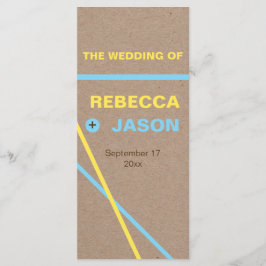 Moderne typografie & strepen bruiloft programma programmakaart